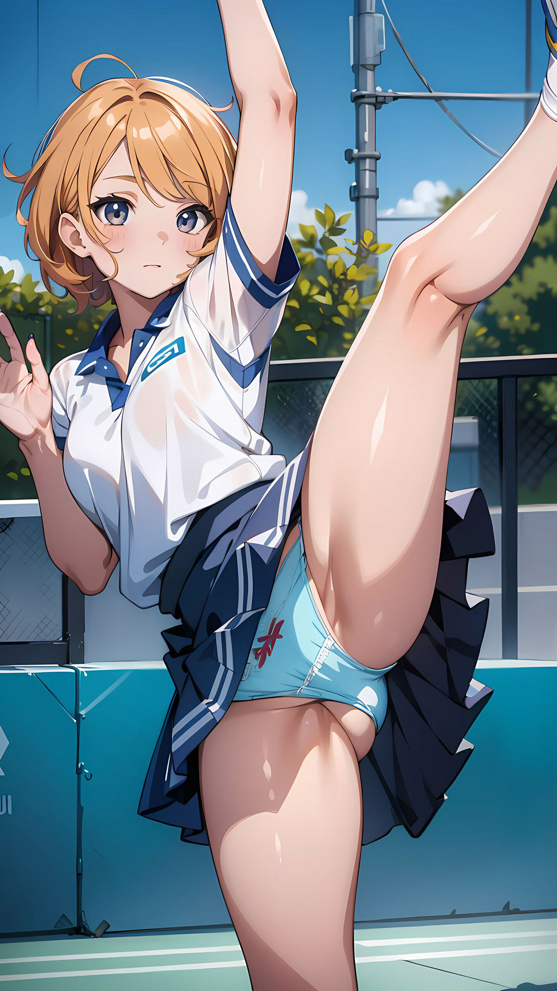 色々な服でハイキックパンチラ03